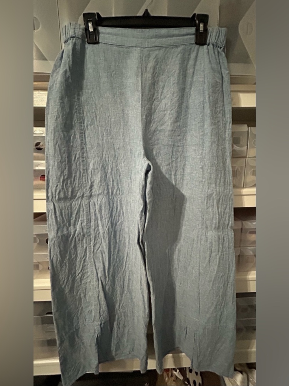 Habitat Light Blue (Chambray) Linen Blend Wide-Leg Pants
